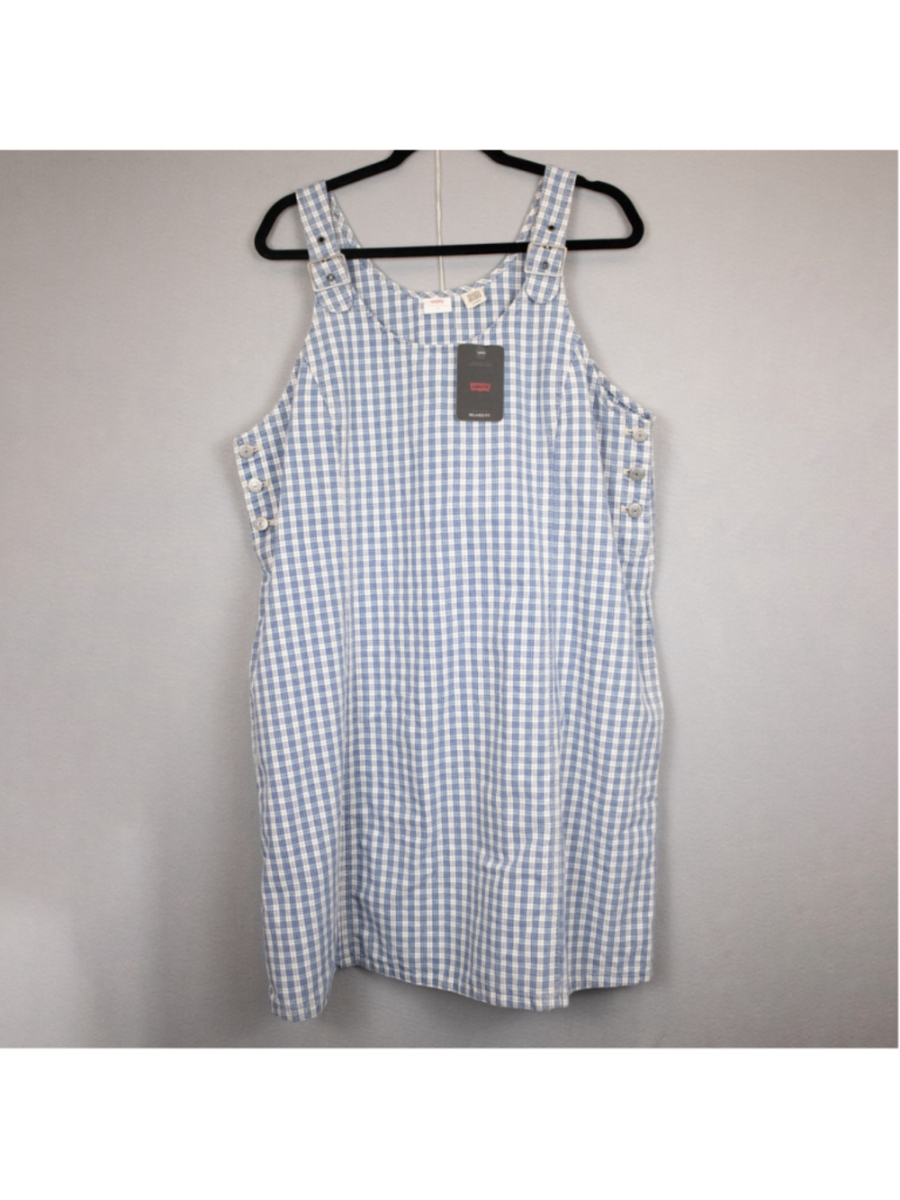 Levi's Aly blue plaid denim jumper dress NWT-XL